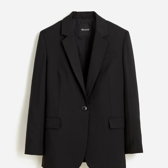 Madewell The Kline blazer in black, wool blend - Picture 2 of 4